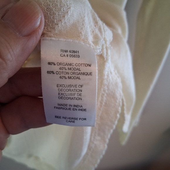 Aventura Cream Long Sleeve Embroidered Organic Cotton Blend Tee - Picture 8 of 12